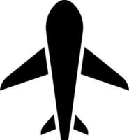 eben Illustration von Flugzeug Symbol im schwarz und Weiß Farbe. vektor