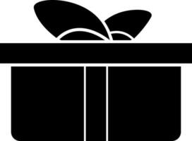 Glyphe Geschenk Box Symbol im eben Stil. vektor