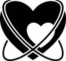 kärlek eller hjärta glyf ikon i platt stil. vektor