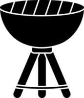 illustration av utegrill i svart och vit Färg. glyf ikon eller symbol. vektor