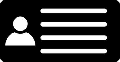 schwarz und Weiß Identität Karte Symbol oder Symbol. vektor
