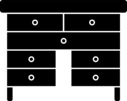 isolerat låda eller skåp ikon i svart och vit Färg. vektor