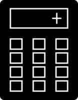 kalkylator ikon eller symbol i svart och vit Färg. vektor