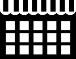 schwarz und Weiß Kalender Symbol oder Symbol. vektor