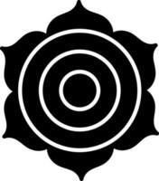 schwarz und Weiß Chakra Symbol im eben Stil. vektor