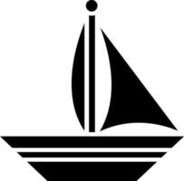 schwarz und Weiß Schiff oder yatch Symbol im eben Stil. vektor