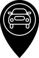 Taxi Ort schwarz und Weiß Symbol oder Symbol. vektor