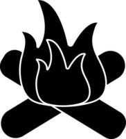 Lagerfeuer Glyphe Symbol im eben Stil. vektor