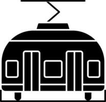 Illustration von schwarz und Weiß Straßenbahn Symbol. vektor