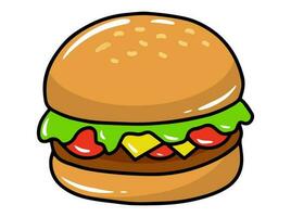 hamburgare snabb mat ClipArt illustration vektor