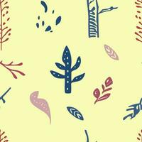 botanisch Glückseligkeit skandinavisch Pflanze Gekritzel Muster . Stil minimalistisch Stil und botanisch Motive. perfekt zum Schreibwaren, Textilien, Zuhause Dekor, Hintergrund, Kissen vektor