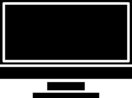 schwarz und Weiß Desktop Symbol im eben Stil. vektor