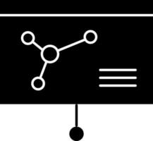glyf ikon eller symbol av analytisk presentation styrelse. vektor