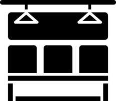 tåg säten glyf ikon eller symbol. vektor