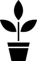Blatt Pflanze Glyphe Symbol oder Symbol. vektor