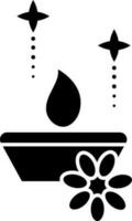 platt stil aromaterapi ikon i svart och vit Färg. vektor