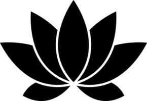 platt stil lotus blomma ikon i svart Färg. vektor