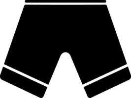 schwarz Sport kurze Hose. Glyphe Symbol oder Symbol. vektor