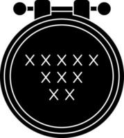 kviltning ring ikon eller symbol i svart och vit Färg. vektor