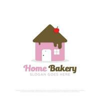 Zuhause Bäckerei Cafe Logo Design Vektor, süß Kuchen Vektor Illustration Beste zum Ihre Identität Marke Symbol, Zeichen oder das Andere