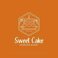 Süss Kuchen Logo Design Vektor, Gliederung Brot Torte Symbol, können Sein benutzt wie Symbole, Marke Identität, Symbole, oder Andere vektor