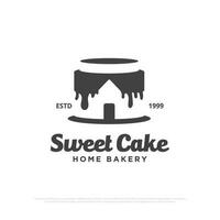 Süss Kuchen Zuhause Bäckerei Logo Design Vektor, Bäckerei Zuhause gemacht Vektor Illustrationen, können Sein benutzt wie Symbole, Marke Identität oder Andere.