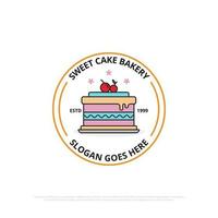 Süss Kuchen Bäckerei Logo Design Vektor, eben Design Essen Zeichen, Symbol, Süss Kuchen Logo Design Vektor, Beste zum Ihre Marke Identität vektor