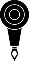 schwarz und Weiß Einfädler Symbol. Glyphe Zeichen oder Symbol. vektor