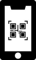 qr Code Scanner im Smartphone Glyphe Symbol. vektor