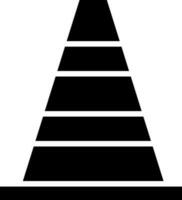 Konstruktion Kegel Symbol im schwarz und Weiß Farbe. vektor