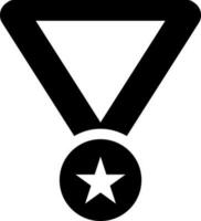 Star Medaille Glyphe Symbol oder Symbol. vektor