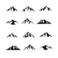 Set Sammlung einfache Berg schwarz Vektor Logo Symbol Illustration Design