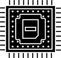 Prozessor Chip Symbol oder Symbol im eben Stil. vektor
