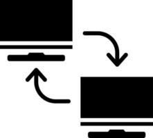 Daten Transfer durch Computers Symbol im eben Stil. vektor