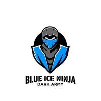 einfache Premium Ninja Maske blau Vektor Logo Symbol Illustration Design