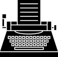 Schreibmaschine Symbol im schwarz und Weiß Farbe. vektor