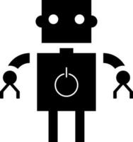 Roboter Leistung Taste Symbol oder Symbol. vektor