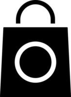 schwarz und Weiß Illustration von Einkaufen Tasche Symbol. vektor