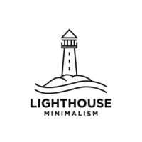 Vintage Premium Minimalismus Leuchtturm Vektor Linie Logo Design