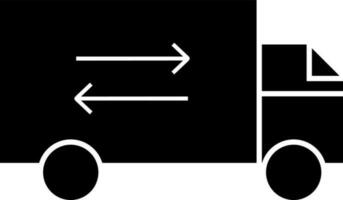 illustration av svart och vit lastbil i platt stil. vektor