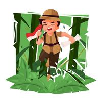 Dschungel-Forscher-Vektor-Illustration vektor