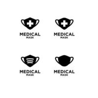 Set Sammlung medizinische Maske Symbol Vektor Logo Vorlage Illustration Design