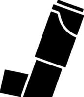 schwarz und Weiß Inhalator Symbol im eben Stil. vektor