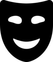 Illustration von glücklich Gesicht Maske Glyphe Symbol. vektor