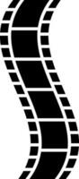 Film Spule oder Streifen Symbol im schwarz und Weiß Farbe. vektor