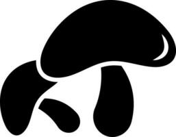 svart och vit illustration av svamp ikon. vektor