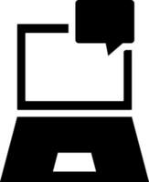 online Botschaft durch Laptop Symbol. vektor