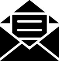 öffnen Mail oder Briefumschlag Glyphe Symbol im eben Stil. vektor
