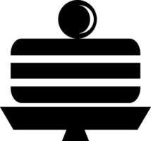 svart och vit illustration av pannkaka ikon. vektor