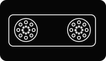 schwarz und Weiß Audio- Kassette im eben Stil. vektor